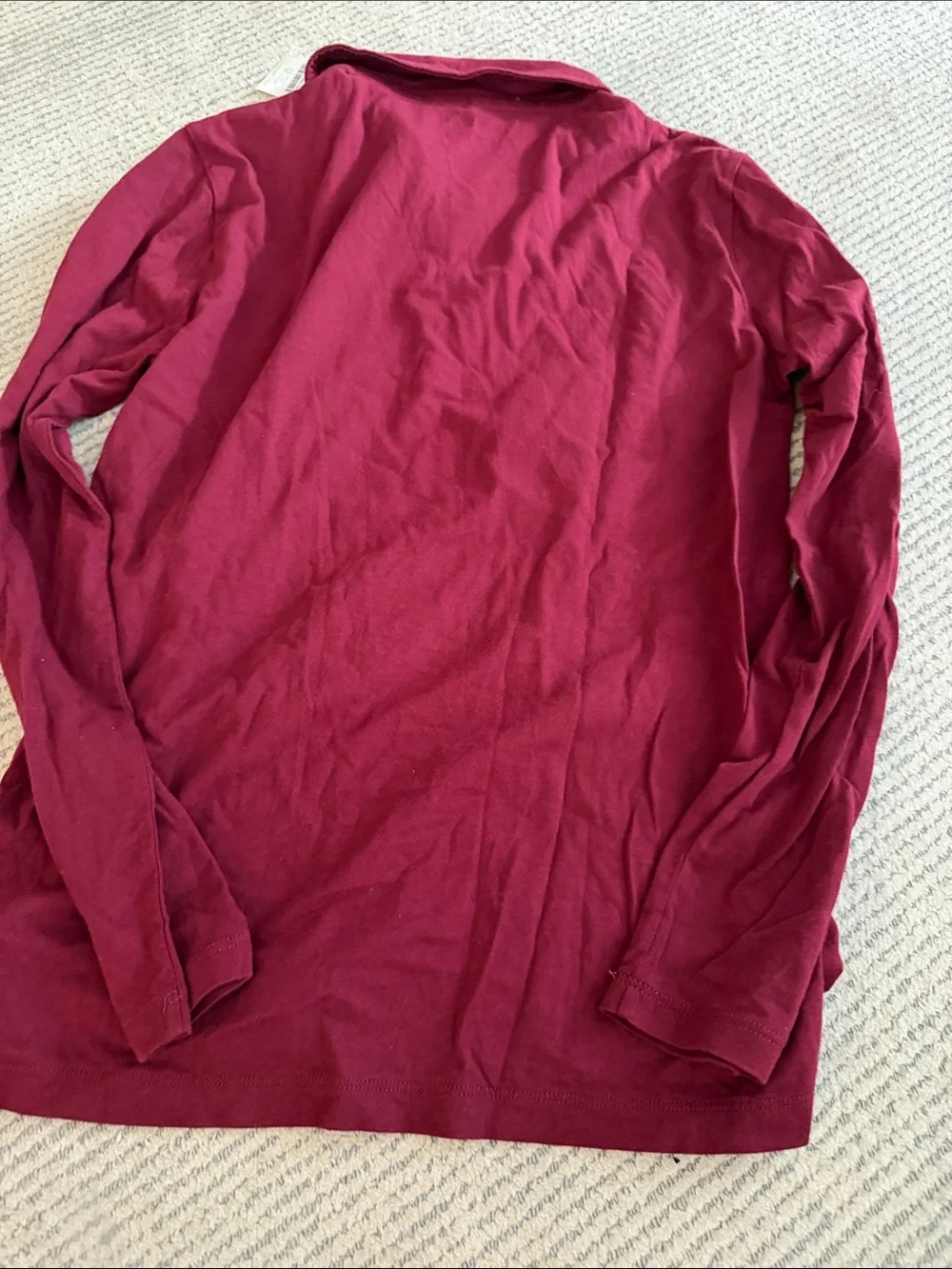 NWT Crewcuts size 12 Long-Sleeve Polo in Wine Red